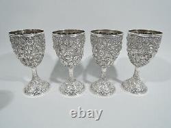 Antique Goblets Set of 12 Baltimore Style Repousse American Sterling Silver