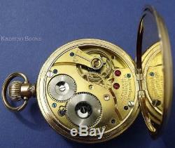 Antique Gold Plated Waltham Traveler Open Face Keyless Fob Pocket Watch Working