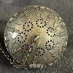 Antique Gorham Sterling Silver Ornate Repousse Tea Ball Infuser