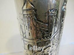 Antique Hallmarked Sterling Silver Repousse Vase 398 Grams