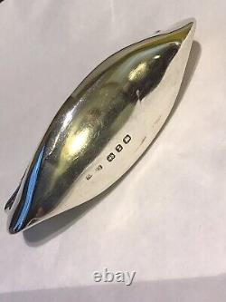 Antique Late Victorian Solid Hallmarked Sterling Silver Canoe Pincushion 1899