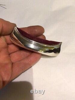 Antique Late Victorian Solid Hallmarked Sterling Silver Canoe Pincushion 1899