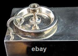 Antique Novelty Victorian silver match safe, chamberstick