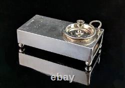 Antique Novelty Victorian silver match safe, chamberstick