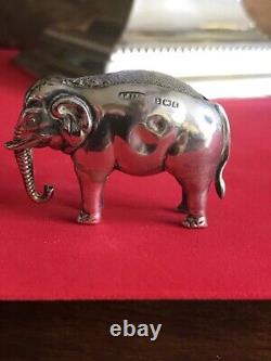 Antique Novelty solid silver pin cushion Elephant Figure? Birm 1906 Adie Lovekin