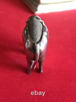 Antique Novelty solid silver pin cushion Elephant Figure? Birm 1906 Adie Lovekin