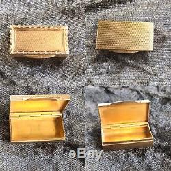 Antique Or Vintage Solid 9ct Gold Snuff Box Or Pill Case London Hallmarked