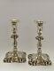 Antique Pair Of Victorian Sterling Silver Taper Candlesticks, London 1894