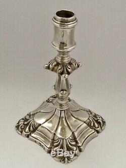 Antique Pair of Victorian Sterling Silver Taper Candlesticks, London 1894