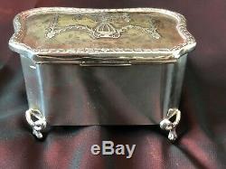 Antique Pique Tortoiseshell solid silver, 204 gr Trinket Box Victorian