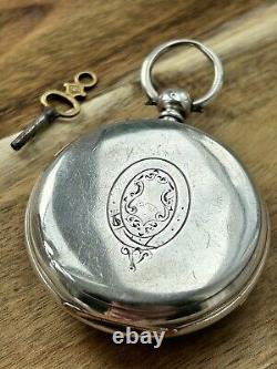 Antique Pocket watch Fusee Victorian solid Silver Chronograph centre seconds