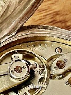 Antique Pocket watch Stauffer IWC (peerless) Victorian solid silver half hunter