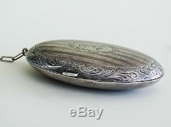 Antique SIGNED Watrous Sterling Silver Victorian Chatelaine Coin Purse Vintage