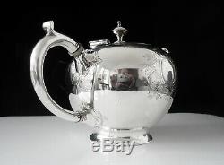 Antique Silver Bachelor Bullet Teapot, London 1857