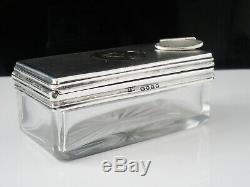 Antique Silver Lock Down Travelling Inkwell, London 1868, Thomas Whitehouse