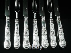 Antique Silver Part Dessert Cutlery Set, Queens Pattern, Atkin & Oxley 1840