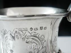 Antique Silver Tankard Mug Cup, Hilliard & Thomason, Birmingham 1856