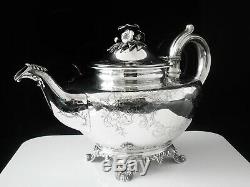 Antique Silver Teapot, London 1839 Joseph Angell I & John Angell I, 2 1/2 Pints