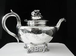 Antique Silver Teapot, London 1839 Joseph Angell I & John Angell I, 2 1/2 Pints