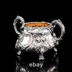 Antique Solid Silver 3 Piece Tea Set / Service'Louis' Style Barnard 1857