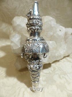 Antique Solid Silver Baby Rattle Whistle George Unite Hallmark 1893 Birmingham