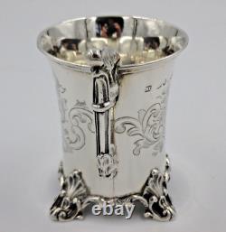 Antique Solid Silver Gothic Design Mug Small Tankard Early Victorian (SLOHVNO)