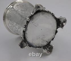 Antique Solid Silver Gothic Design Mug Small Tankard Early Victorian (SLOHVNO)