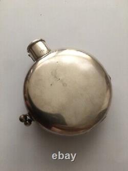 Antique Solid Silver Hip Flask Cover 1899 Victorian Henry Mathews Birmingham