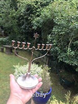 Antique Solid Silver Jewish Menorah Candelabra Candlestick London 1930 W. S