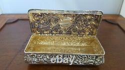 Antique Solid Silver Large Box Case 107 Grams