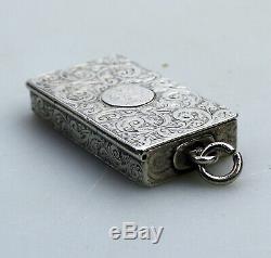 Antique Solid Silver Rare Victorian novelty Vesta Box C. 1888