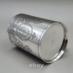 Antique Solid Silver Tankard Christening Mug by George Aldwinckle London 1880