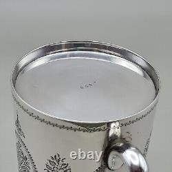 Antique Solid Silver Tankard Christening Mug by George Aldwinckle London 1880