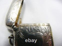 Antique Solid Silver Vesta Match Case Engraved Heart Hallmarked Victorian 1899