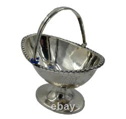 Antique Solid Sterling Silver Swing Handle Sugar Basket B'Ham 1877