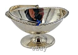 Antique Solid Sterling Silver Swing Handle Sugar Basket B'Ham 1877