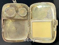 Antique Sterling Minaudiere Necessaire For Toiletry and Money Compact