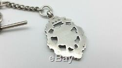 Antique Sterling Silver Albert Watch Chain & Fob Edwin Page 1911