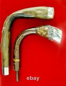 Antique Sterling Silver & Burl Wood Root Knot Cane Parasol Umbrella Handle