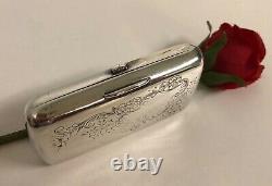 Antique Sterling Silver Cigarette Card Case Pill Box Victorian Christmas Gift