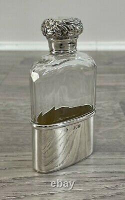 Antique Sterling Silver Hallmarked Victorian Silver Hip Flask, 1901 London