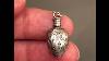 Antique Sterling Silver Perfume Bottle Hand Engraved With Screw Top Lid