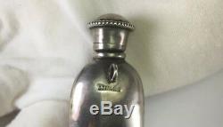 Antique Sterling Silver Repousse Floral Chatelaine Vinaigrette Perfume Bottle M1