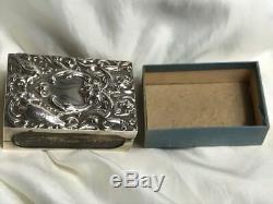 Antique Sterling Silver Repousse Match Box By William Comyns & Son London