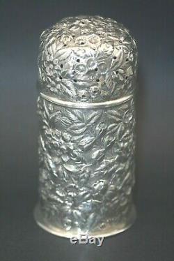 Antique Sterling Silver Repousse Muffineer Powder Sugar Caster A Jacobi & Co