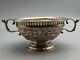 Antique Sterling Silver Repousse Two Handle Love Cup Presentation Trophy Bowl