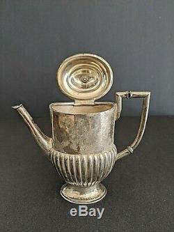 Antique Sterling Silver Tea/Coffee Set Bernard Hertz Denmark Late 1800's 463g