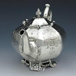 Antique Sterling Silver Teapot Benjamin Preston 1844 Early Victorian