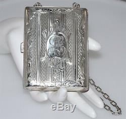 Antique Sterling Silver Victorian Coin & Card Purse