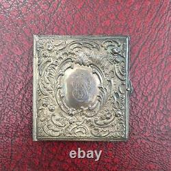 Antique Sterling Silver Victorian Era Pocket Folding Frame Mini Photo Tin Type